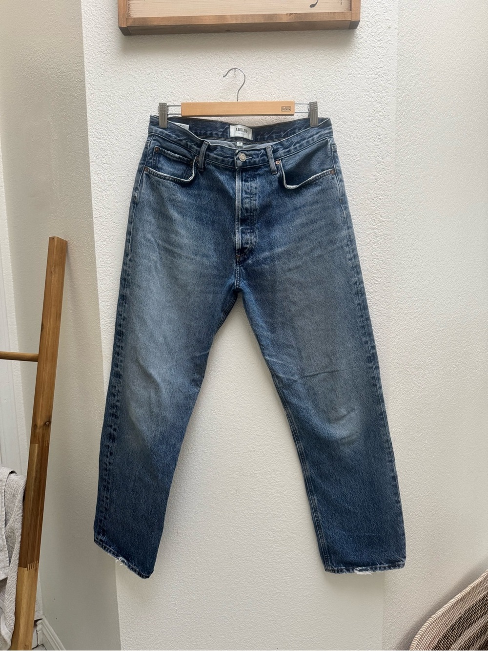 AGOLDE High-Rise Straight Leg Jeans - Light Blue Wash - Picture 6 of 12